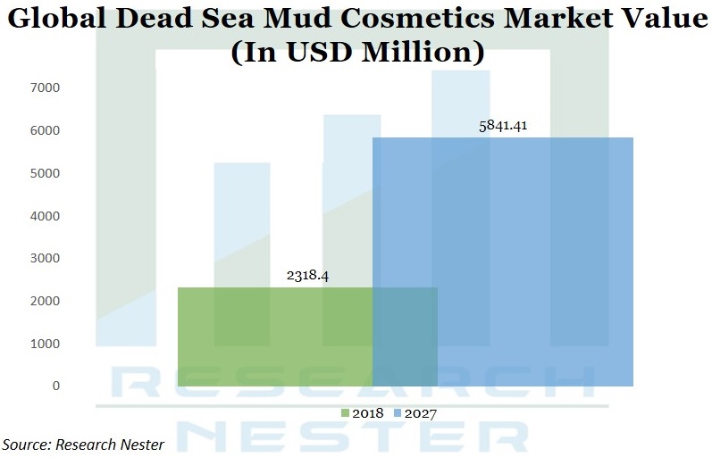 死海泥化粧品市場価値グラフ